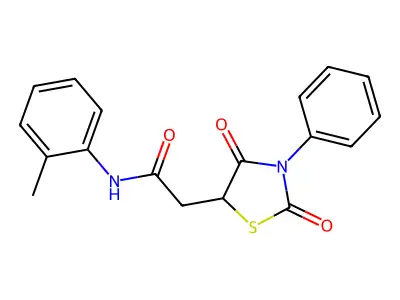 2-(2,4-dioxo-3-phenyl-1,3-thiazolidin-5-yl)-N-(2-methylphenyl)acetamide structure