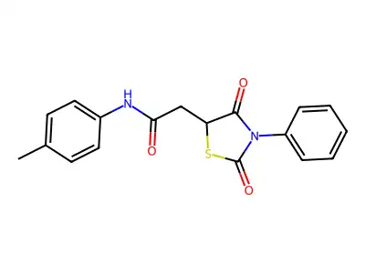 2-(2,4-dioxo-3-phenyl-1,3-thiazolidin-5-yl)-N-(4-methylphenyl)acetamide structure