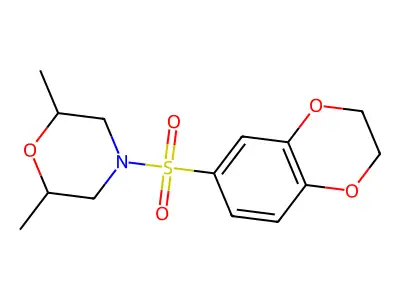 4-(2,3-Dihydro-1,4-benzodioxine-6-sulfonyl)-2,6-dimethylmorpholine structure