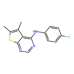 N-(4-fluorophenyl)-5,6-dimethylthieno[2,3-d]pyrimidin-4-amine structure