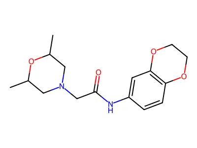 N-(2,3-dihydro-1,4-benzodioxin-6-yl)-2-(2,6-dimethylmorpholin-4-yl)acetamide structure