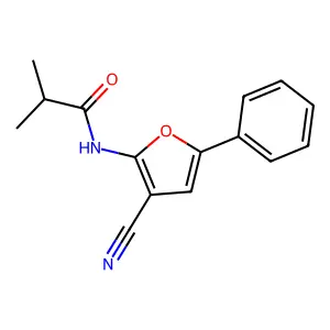 N-(3-cyano-5-phenylfuran-2-yl)-2-methylpropanamide structure