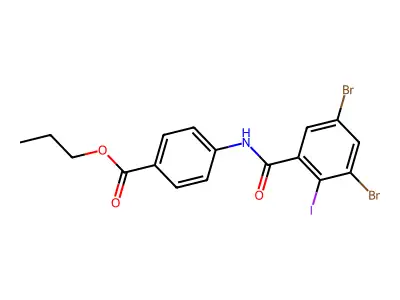 Propyl 4-{[(3,5-dibromo-2-iodophenyl)carbonyl]amino}benzoate structure