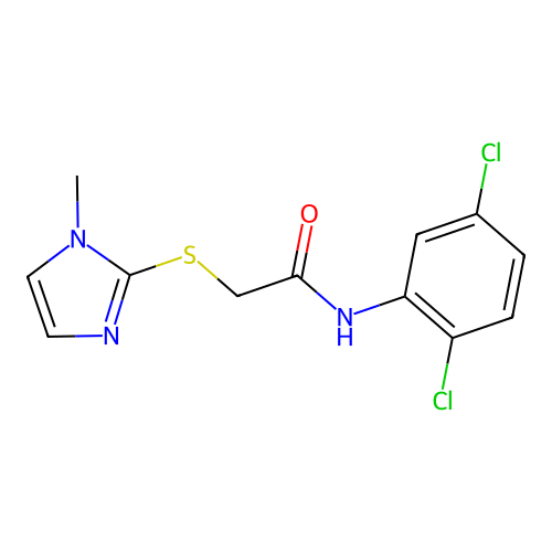 N-(2,5-dichlorophenyl)-2-[(1-methyl-1H-imidazol-2-yl)sulfanyl]acetamide structure