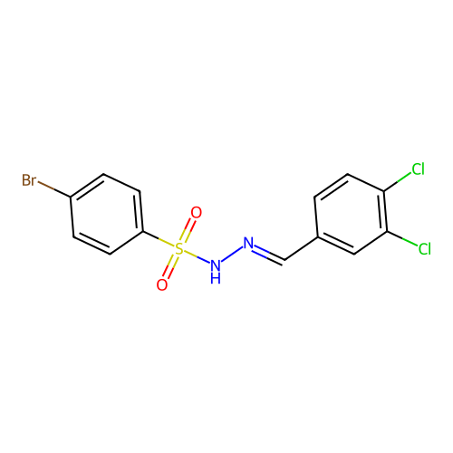 4-bromo-N'-(3,4-dichlorobenzylidene)benzenesulfonohydrazide structure