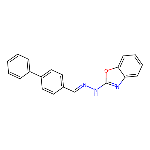 2-{2-[(4-Phenylphenyl)methylidene]hydrazin-1-yl}-1,3-benzoxazole structure