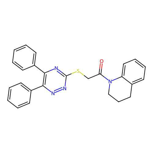 1-(3,4-dihydroquinolin-1(2H)-yl)-2-[(5,6-diphenyl-1,2,4-triazin-3-yl)sulfanyl]ethanone structure