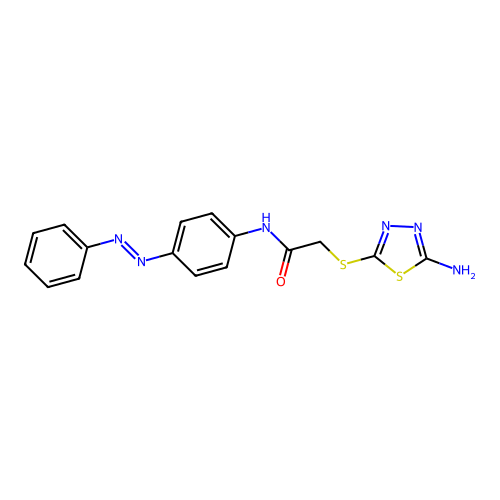 Acetamide, 2-[(5-amino-1,3,4-thiadiazol-2-yl)thio]-N-[4-(2-phenyldiazenyl)phenyl]- structure