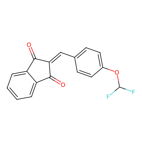 2-[4-(difluoromethoxy)benzylidene]-1H-indene-1,3(2H)-dione structure