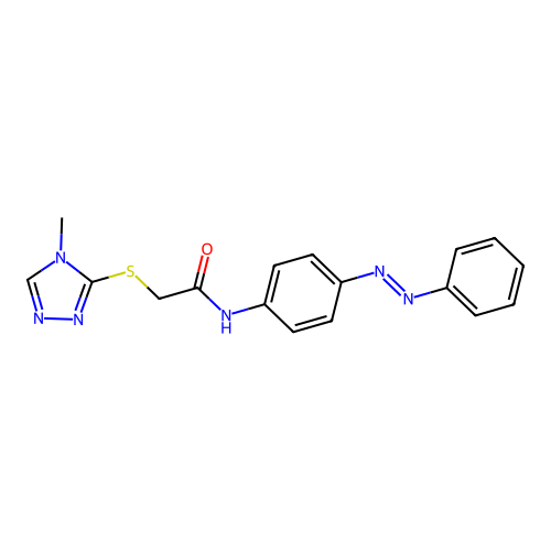 Acetamide, 2-[(4-methyl-4H-1,2,4-triazol-3-yl)thio]-N-[4-(2-phenyldiazenyl)phenyl]- structure