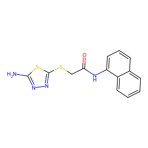 2-(5-Amino-[1,3,4]thiadiazol-2-ylsulfanyl)-N-naphthalen-1-yl-acetamide structure