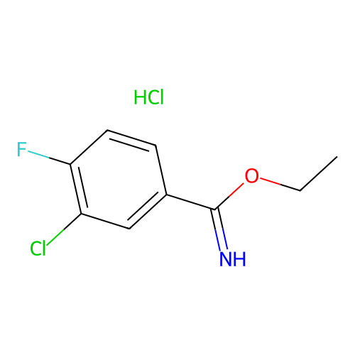 Ethyl 3-chloro-4-fluorobenzenecarboximidate;hydrochloride structure