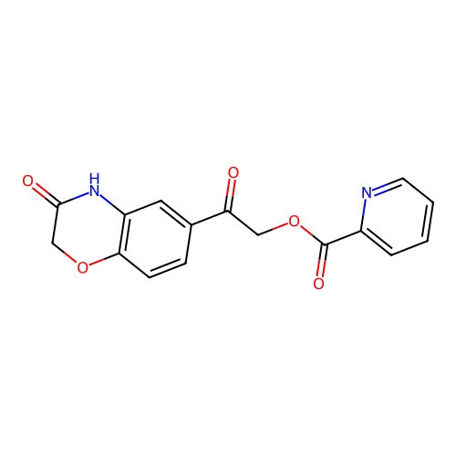 [2-oxo-2-(3-oxo-4H-1,4-benzoxazin-6-yl)ethyl] pyridine-2-carboxylate structure