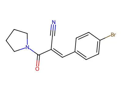 3-(4-Bromophenyl)-2-(pyrrolidine-1-carbonyl)prop-2-enenitrile structure