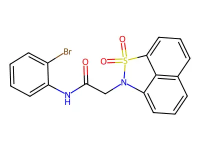 N-(2-bromophenyl)-2-(2,2-dioxo-2lambda6-thia-3-azatricyclo[6.3.1.04,12]dodeca-1(11),4,6,8(12),9-pentaen-3-yl)acetamide structure