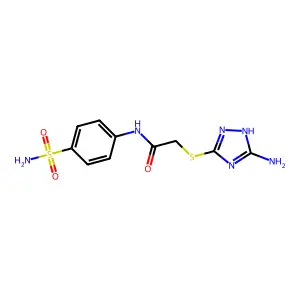 2-[(5-amino-1H-1,2,4-triazol-3-yl)sulfanyl]-N-(4-sulfamoylphenyl)acetamide structure