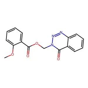 (4-oxobenzo[d][1,2,3]triazin-3(4H)-yl)methyl 2-methoxybenzoate structure