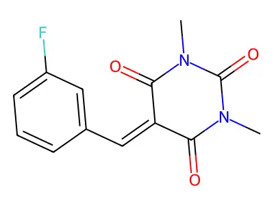 5-[(3-Fluorophenyl)methylidene]-1,3-dimethyl-1,3-diazinane-2,4,6-trione structure
