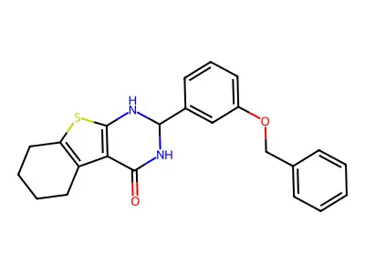 2,3,5,6,7,8-Hexahydro-2-[3-(phenylmethoxy)phenyl][1]benzothieno[2,3-d]pyrimidin-4(1H)-one structure