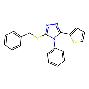 3-(benzylsulfanyl)-4-phenyl-5-(thiophen-2-yl)-4H-1,2,4-triazole structure