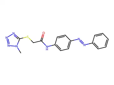 Acetamide, 2-[(1-methyl-1H-tetrazol-5-yl)thio]-N-[4-(2-phenyldiazenyl)phenyl]- structure