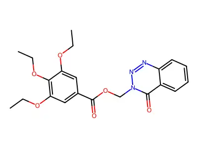 (4-oxobenzo[d][1,2,3]triazin-3(4H)-yl)methyl 3,4,5-triethoxybenzoate structure