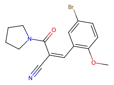 3-(5-Bromo-2-methoxyphenyl)-2-(pyrrolidine-1-carbonyl)prop-2-enenitrile structure