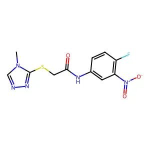 N-(4-fluoro-3-nitrophenyl)-2-[(4-methyl-4H-1,2,4-triazol-3-yl)sulfanyl]acetamide structure