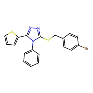 3-[(4-bromobenzyl)sulfanyl]-4-phenyl-5-(2-thienyl)-4H-1,2,4-triazole structure