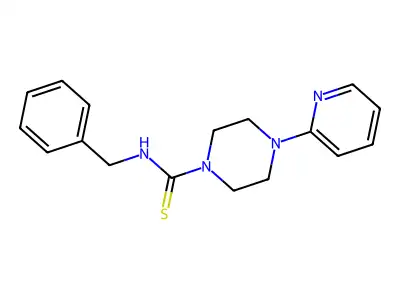 (Benzylamino)(4-(2-pyridyl)piperazinyl)methane-1-thione structure