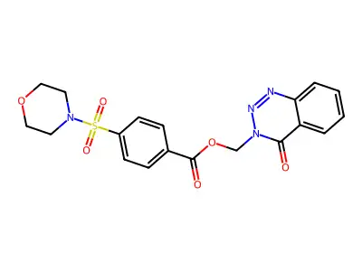 (4-Oxo-1,2,3-benzotriazin-3-yl)methyl 4-morpholin-4-ylsulfonylbenzoate structure