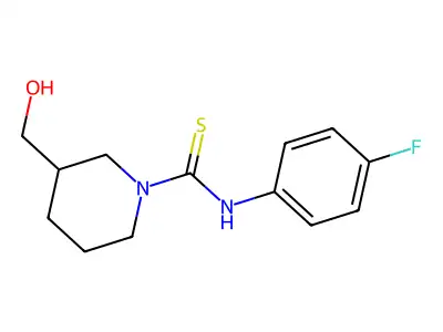 N-(4-fluorophenyl)-3-(hydroxymethyl)piperidine-1-carbothioamide structure
