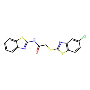 N-(1,3-benzothiazol-2-yl)-2-[(5-chloro-1,3-benzothiazol-2-yl)sulfanyl]acetamide structure