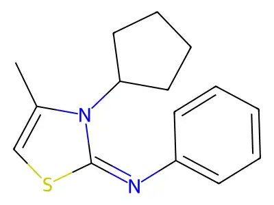 3-cyclopentyl-4-methyl-N-phenyl-2,3-dihydro-1,3-thiazol-2-imine structure