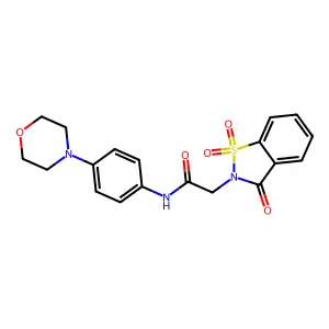 N-(4-morpholin-4-ylphenyl)-2-(1,1,3-trioxo-1,2-benzothiazol-2-yl)acetamide structure