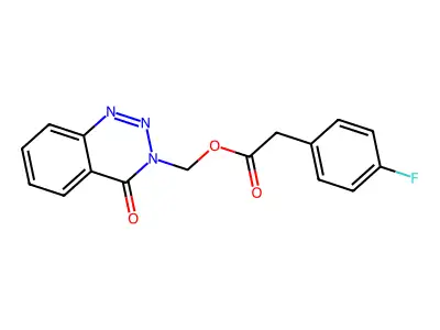 (4-Oxo-1,2,3-benzotriazin-3-yl)methyl 2-(4-fluorophenyl)acetate structure