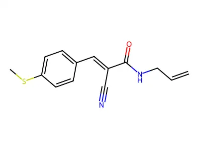 2-cyano-3-[4-(methylsulfanyl)phenyl]-N-(prop-2-en-1-yl)prop-2-enamide structure