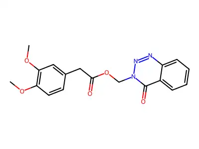 (4-oxobenzo[d][1,2,3]triazin-3(4H)-yl)methyl 2-(3,4-dimethoxyphenyl)acetate structure