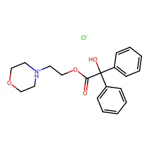 2-(Morpholin-4-yl)ethyl hydroxy(diphenyl)acetate--hydrogen chloride (1/1) structure