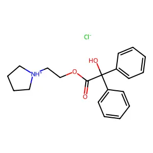 Benzilic acid, 2-(1-pyrrolidinyl)ethyl ester, hydrochloride structure