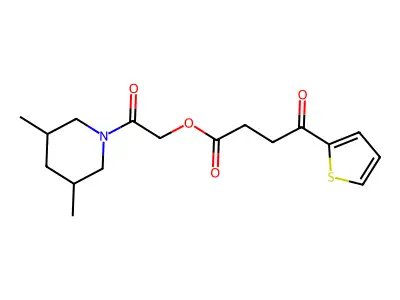 2-(3,5-Dimethyl-1-piperidinyl)-2-oxoethyl gamma-oxo-2-thiophenebutanoate structure
