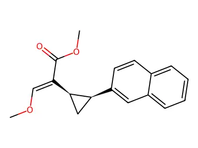 Methyl (1R*,2R*)-2-[2-(2-naphtyl)cyclopropyl]-3-methoxypropenoate structure