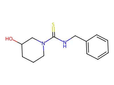 N-benzyl-3-hydroxypiperidine-1-carbothioamide structure