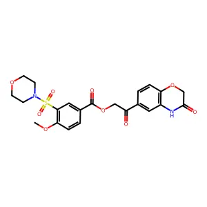 [2-oxo-2-(3-oxo-4H-1,4-benzoxazin-6-yl)ethyl] 4-methoxy-3-morpholin-4-ylsulfonylbenzoate structure