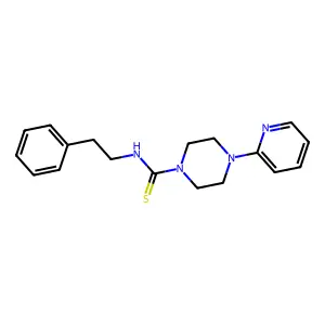 N-(2-phenylethyl)-4-(pyridin-2-yl)piperazine-1-carbothioamide structure