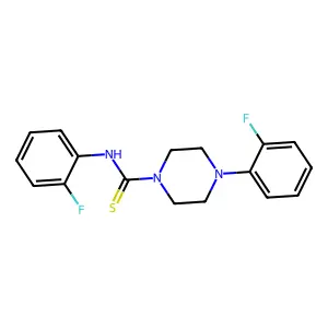 N,4-bis(2-fluorophenyl)piperazine-1-carbothioamide structure