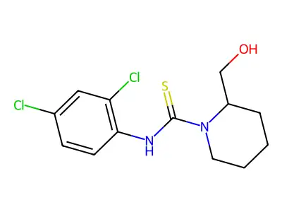 N-(2,4-dichlorophenyl)-2-(hydroxymethyl)piperidine-1-carbothioamide structure
