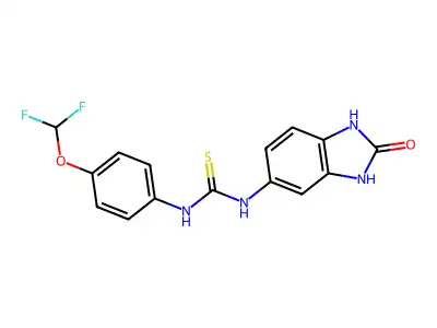 1-(4-(Difluoromethoxy)phenyl)-3-(2-oxo-2,3-dihydro-1H-benzo[d]imidazol-5-yl)thiourea structure