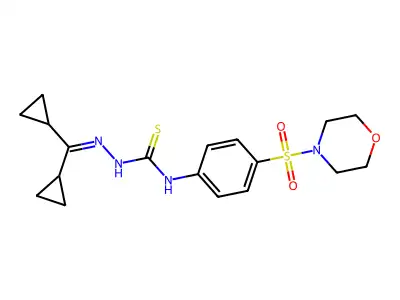 1-(Dicyclopropylmethylideneamino)-3-(4-morpholin-4-ylsulfonylphenyl)thiourea structure