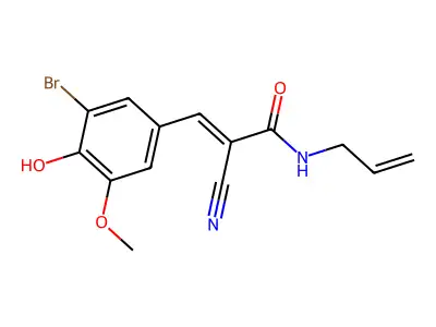 (E)-3-(3-bromo-4-hydroxy-5-methoxyphenyl)-2-cyano-N-prop-2-enylprop-2-enamide structure